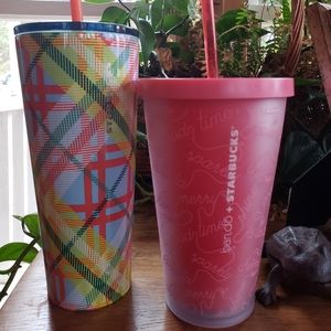 Two 16oz Starbucks Cups